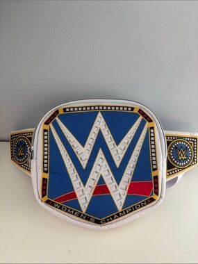Loungefly WWE Women's Champion Belt Bag in Blue White Gold